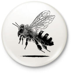 printfashion Méhecske / Méh rajz - Kitűző, hűtőmágnes - Fehér (16690674)