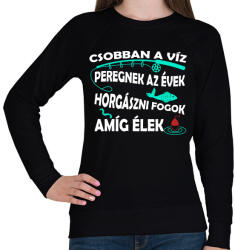 printfashion Csobban a víz- peregnek az évek - Női pulóver - Fekete (4767641)