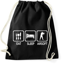 printfashion Eat Sleep Airsoft - Sportzsák, Tornazsák - Fekete (2525193)