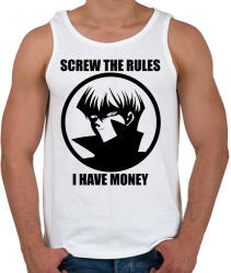 printfashion Screw the rules, i have money - Férfi atléta - Fehér (1438118)