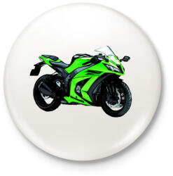 printfashion Kawasaki ninja sport motor - Kitűző, hűtőmágnes - Fehér (3090357)
