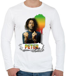 printfashion Peter Tosh - reggae - Férfi hosszú ujjú póló - Fehér (7661819)