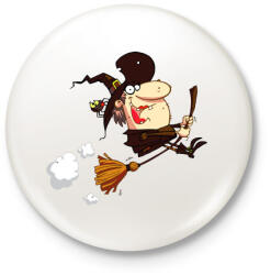 printfashion Witch - Kitűző, hűtőmágnes - Fehér (3081982)