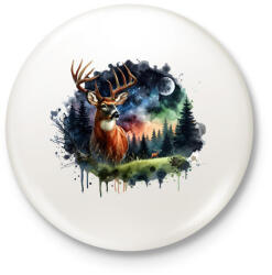 printfashion Szarvas - erdei naplemente - ajándék vadászoknak - Kitűző, hűtőmágnes - Fehér (15385161)