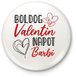 printfashion Boldog Valentin napot - Névvel - Kitűző, hűtőmágnes - Fehér (11730829)