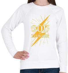 printfashion God of thunder - a mennydörgés istene - Női pulóver - Fehér (4607102)