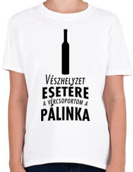 printfashion A vércsoportom a pálinka - Gyerek póló - Fehér (2682339)