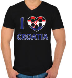 printfashion I love Croatia - Férfi V-nyakú póló - Fekete (10789715)