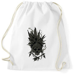 printfashion Indián koponya - Sportzsák, Tornazsák - Fehér (52371)