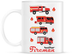 printfashion Fireman retro - Bögre - Fehér (4371549)