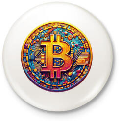 printfashion Bitcoin - Kitűző, hűtőmágnes - Fehér (15133625)