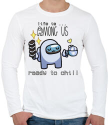 printfashion Among us - ready to chill - Férfi hosszú ujjú póló - Fehér (4798846)