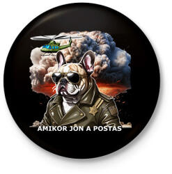 printfashion amikor jön a postás - franciabuci - Kitűző, hűtőmágnes - Fekete (15217802)