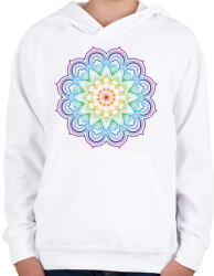 printfashion Mandala virág - Gyerek kapucnis pulóver - Fehér (1017616)