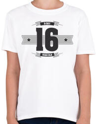 printfashion b-day-16-dark-lightgrey - Gyerek póló - Fehér (506939)