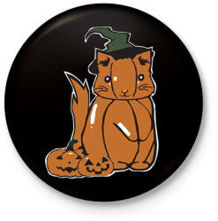 printfashion sütőtök cica - Kitűző, hűtőmágnes - Fekete (14538474)