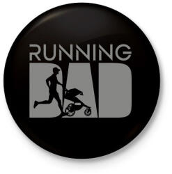 printfashion Running dad - Kitűző, hűtőmágnes - Fekete (13699812)