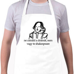printfashion ne csináld a drámát, nem vagy te shakespeare - Kötény - Fehér (16463320)