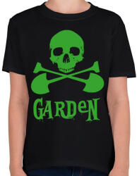 printfashion garden skull - Gyerek póló - Fekete (1713389)