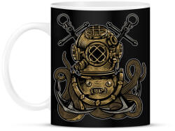 printfashion Búvár polip - Bögre - Fekete (808802)