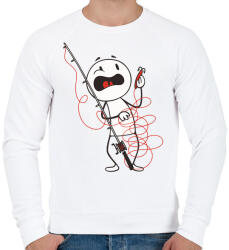 printfashion Pecás_Rajztábla 1 - Férfi pulóver - Fehér (5502007)