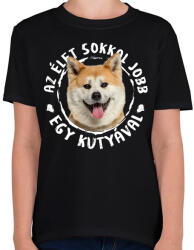 printfashion Akita Inu - Gyerek póló - Fekete (5439125)