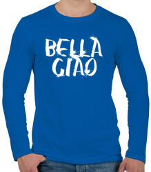 printfashion Bella ciao graffiti fehér - Férfi hosszú ujjú póló - Királykék (4310257)