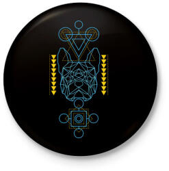 printfashion french bulldog joga - Kitűző, hűtőmágnes - Fekete (5361126)