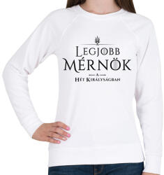 printfashion got-legjobb-mernok-black - Női pulóver - Fehér (1031981)