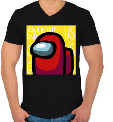 printfashion Among us - Férfi V-nyakú póló - Fekete (3024462)