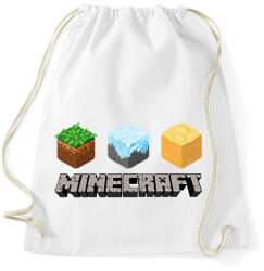 printfashion Minecraft felirat - Sportzsák, Tornazsák - Fehér (14388628)