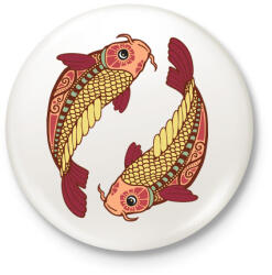 printfashion Színes Halak horoszkóp - Kitűző, hűtőmágnes - Fehér (3081291)