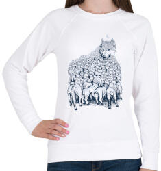 printfashion Farkashegy - Női pulóver - Fehér (2958)