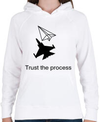 printfashion Trust the process - Női kapucnis pulóver - Fehér (16753319)