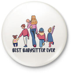 printfashion Legjobb bébiszitter - Kitűző, hűtőmágnes - Fehér (13501848)
