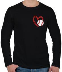 printfashion Love baseball - Férfi hosszú ujjú póló - Fekete (15806634)