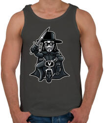 printfashion Biciklis Vendetta - Férfi atléta - Sötétszürke (97663)