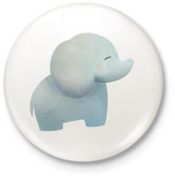 printfashion Cuki elefánt - Kitűző, hűtőmágnes - Fehér (4175016)