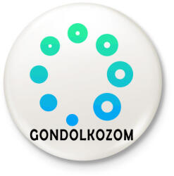 printfashion Gondolkozom - Kitűző, hűtőmágnes - Fehér (3084019)