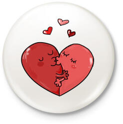 printfashion Szerelmes szívek - Kitűző, hűtőmágnes - Fehér (4002216)