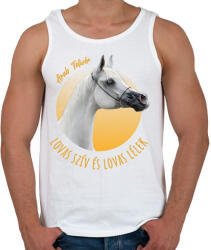 printfashion Lovas szív - Arab Telivér - Férfi atléta - Fehér (7186992)