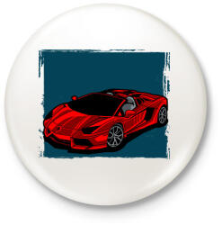 printfashion Graffiti - Autó - Kitűző, hűtőmágnes - Fehér (4965782)