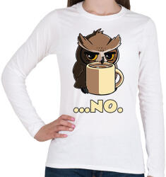 printfashion Kávés bagoly - Női hosszú ujjú póló - Fehér (13830584)