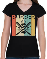 printfashion Babber - Női V-nyakú póló - Fekete (9118510)