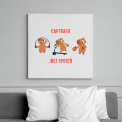 printfashion Capybara Just Sports - Vászonkép - Fehér (14243397)