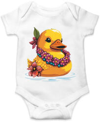 printfashion Gumikacsa hawaii virágfüzérrel - Baba Body - Fehér (12472876)