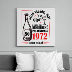 printfashion Jó bor palackozva - Évszámmal (fekete) - Vászonkép - Fehér (7302300)