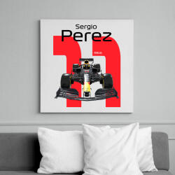 printfashion Sergio Perez 11 autóversenyző - fekete felirat - Vászonkép - Fehér (16041458)