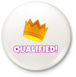 printfashion Fall Guys: Qualified - Kitűző, hűtőmágnes - Fehér (3090463)