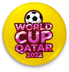 printfashion Foci világbajnokság Qatar 2022 - Kitűző, hűtőmágnes - Sárga (10784919)